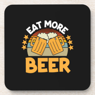 Dessous-de-verre Buveur de bière mange plus de bière drôle de boiss