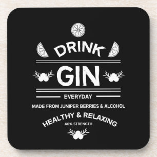 Dessous-de-verre Buveurs de Gin Amour du Gin Décoration Maison