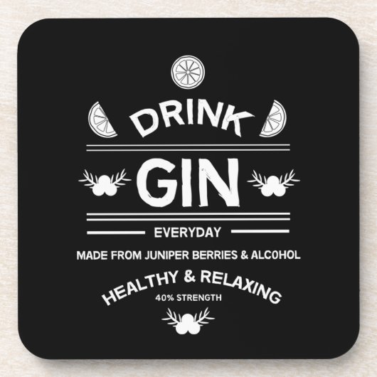 Dessous-de-verre Buveurs de Gin | Amour du Gin | Décoration Maison  (Devant)