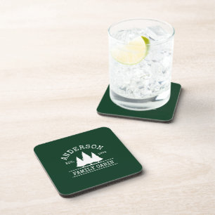 Dessous-de-verre Cabine Nom de famille Forest Green
