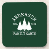 Dessous-de-verre Cabine Nom de famille Forest Green (Devant)