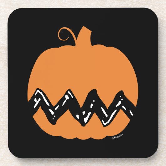 Dessous-de-verre cacahuètes | Charlie Brown Orange Citrouille (Devant)