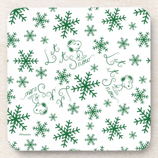 Dessous-de-verre cacahuètes | Christmas Snoopy Let It Snow Motif (Devant)