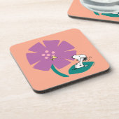 Dessous-de-verre cacahuètes | Illustration de la nature Fleur pourp (Côté gauche)