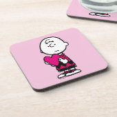 Dessous-de-verre cacahuètes | Saint Valentin | Heart Charlie Brown (Côté gauche)
