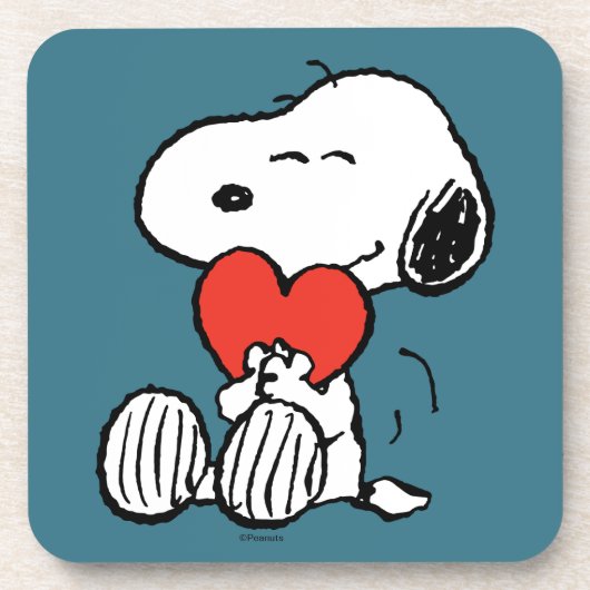 Dessous-de-verre cacahuètes | Saint Valentin | Snoopy Heart Hug (Devant)