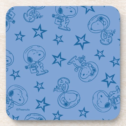 Dessous-de-verre cacahuètes | Snoopy Blue Space Astronaut Motif (Devant)