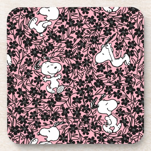 Dessous-de-verre cacahuètes | Snoopy Flower Vine Motif (Devant)