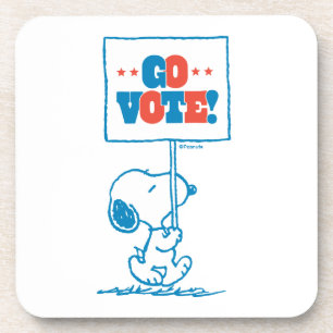 Dessous-de-verre cacahuètes Snoopy - Go Vote Sign