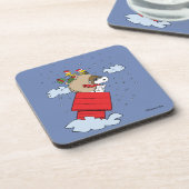 Dessous-de-verre cacahuètes | Snoopy le baron rouge à Noël (Côté gauche)