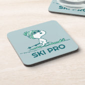 Dessous-de-verre cacahuètes | Snoopy sur Skis (Côté gauche)