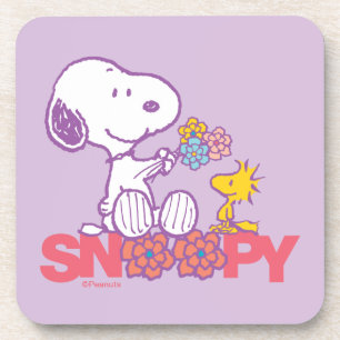 Dessous-de-verre cacahuètes Snoopy & Woodstock Flowers
