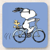 Dessous-de-verre cacahuètes | Vélo Snoopy & Woodstock (Devant)
