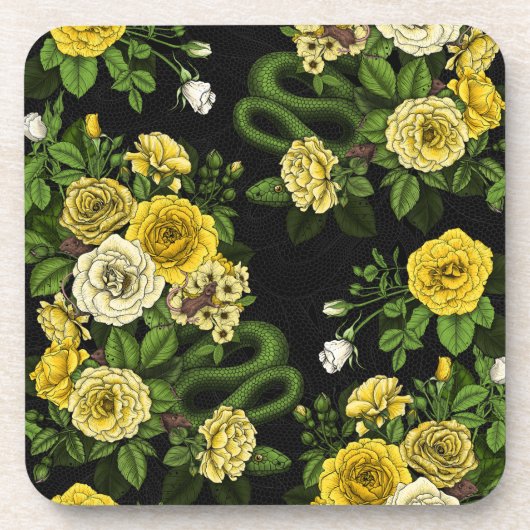 Dessous-de-verre Caché en rose, jaune et vert (Devant)