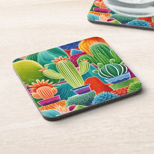 Dessous-de-verre Cactus à pointes Abstraits (Côté gauche)