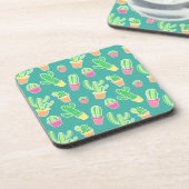 Dessous-de-verre Cactus D'Aquarelle De Neon Dans Les Motifs De Pots (Côté gauche)