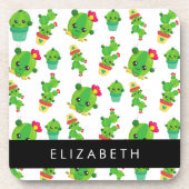 Dessous-de-verre Cactus mignons, Cactus Motif, Succulent, Votre Nom (Devant)