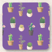 Dessous-de-verre Cactus Succulents de Dessert Vert dans les pots (Devant)