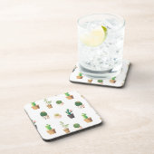 Dessous-de-verre Cactus Succulents de Dessert Vert dans les pots (Côté Droit)