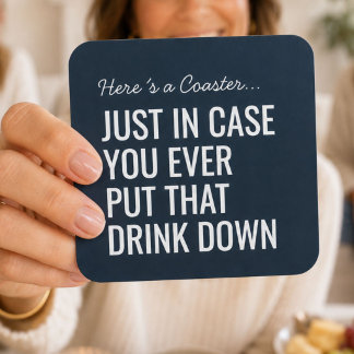 Dessous-de-verre Cadeau de fête drôle de bar à cocktails bleu marin