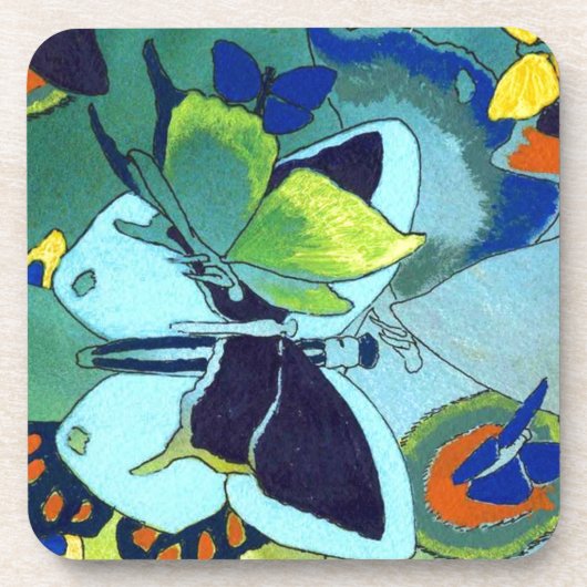 Dessous-de-verre Cadeau de mosaïque papillon (Devant)