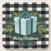 Dessous-de-verre Cadeau de Noël Plaid Buffalo | TURQUOISE (Devant)