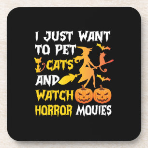 Dessous-de-verre Cadeau Halloween   Je Veux Juste Pet Chats Anniver