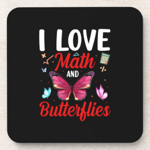 Dessous-de-verre Cadeau Papillon   J'Aime Les Maths Et Les Papillon