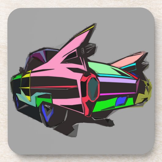 Dessous-de-verre Cadillac coloré (Devant)