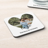 Dessous-de-verre Cadres cardiaques photo personnalisées Calligraphi (Côté gauche)