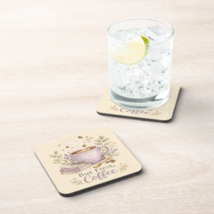 Dessous-de-verre Café aquarelle lavande cosy