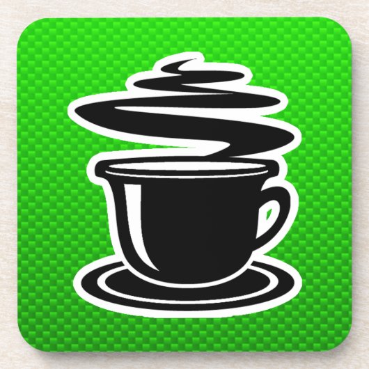 Dessous-de-verre Café chaud ; Vert (Devant)