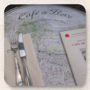 Dessous-de-verre Cafe de Flore, Paris, France - couvert, menu