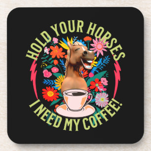 Dessous-de-verre Café drôle de cheval amateur d'humour