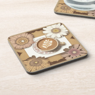 Dessous-de-verre Café et fleurs