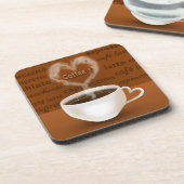 Dessous-de-verre Café ? Fumée en forme de coeur (Côté gauche)