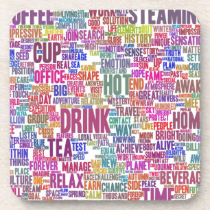 Dessous-de-verre Café Nuage de Mots Texte Motif Tasse Thé