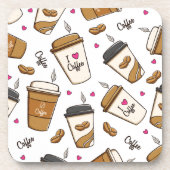 Dessous-de-verre Cafés, Fèves de café, Amateur de café, Coeurs (Devant)