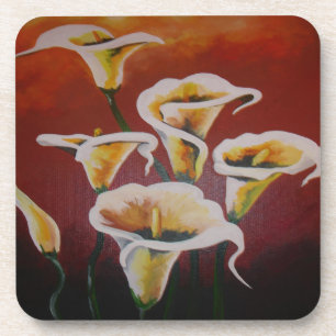 Dessous-de-verre Calla Blanche Lit Des Fleurs De Coupe Artistique S