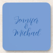 Dessous-de-verre Calligraphie Bleue Classique mariage (Devant)