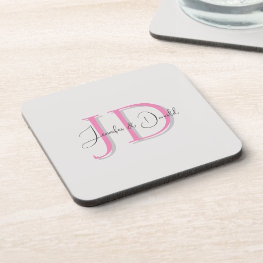 Dessous-de-verre Calligraphie classique tendance monogramme (Côté gauche)