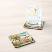 Dessous-de-verre Calligraphie classique Vélo de plage d'été (Côté Droit)