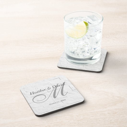 Dessous-de-verre Calligraphie de mur de brique Script Monogramme Ma (Côté Droit)