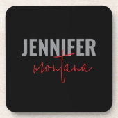 Dessous-de-verre Calligraphie Elegant Plain Ajouter son propre nom (Devant)