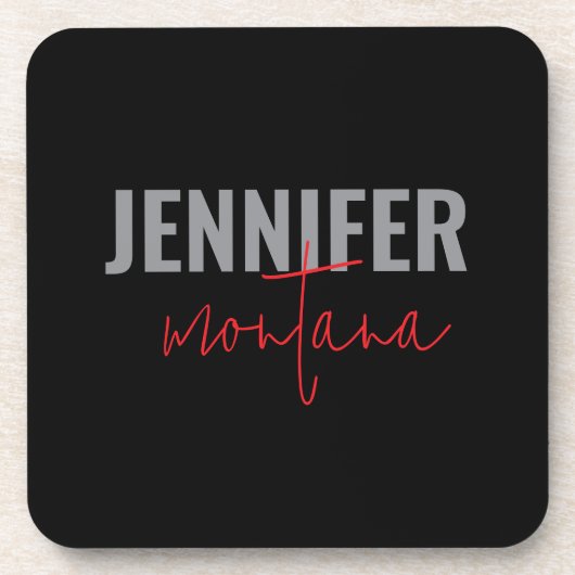 Dessous-de-verre Calligraphie Elegant Plain Ajouter son propre nom (Devant)