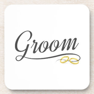 Dessous-de-verre Calligraphie Mariage florale simple Groom DESSOU