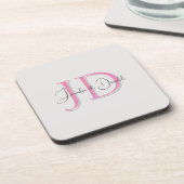 Dessous-de-verre Calligraphie monogramme de style classique tendanc (Côté gauche)