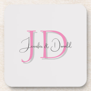 Dessous-de-verre Calligraphie monogramme de style classique tendanc