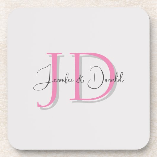 Dessous-de-verre Calligraphie monogramme de style classique tendanc (Devant)