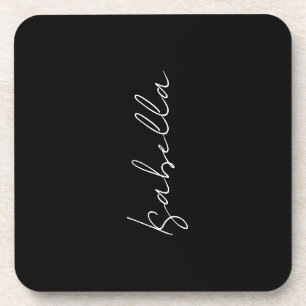 Dessous-de-verre Calligraphie Noir Blanc Plaine Créative Nom modern